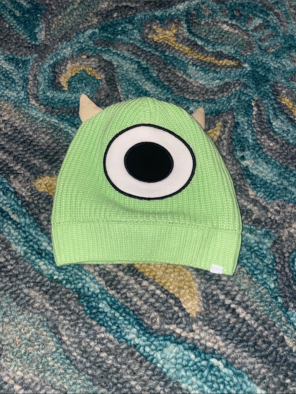 Little Sleepies Green Monsters Inc Mike Knit Beanie